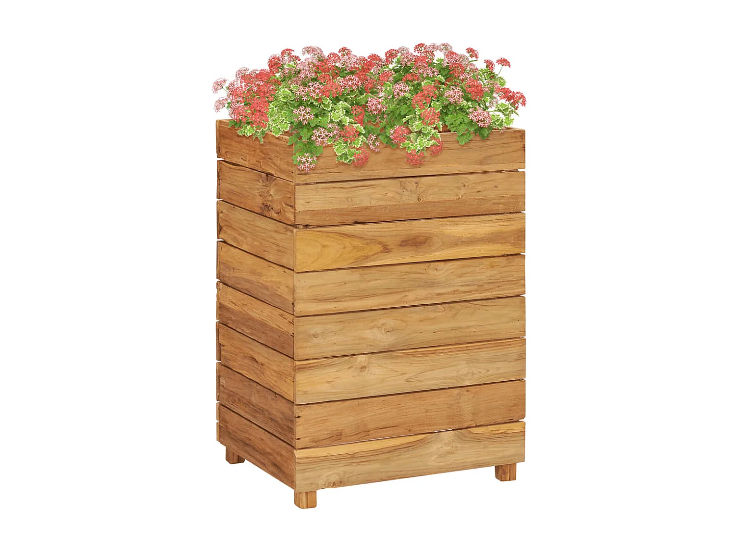 Jardinière 50x40x72 Bois de teck recyclé et acier