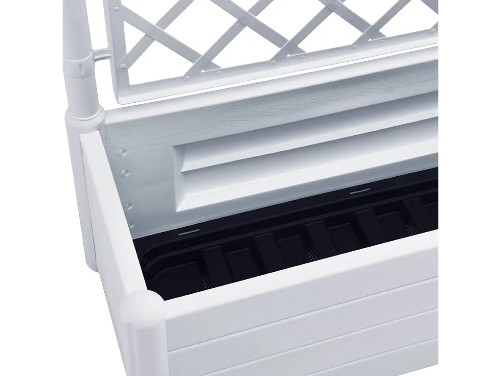 Jardinière avec treillis 100x43x142 PP Blanc