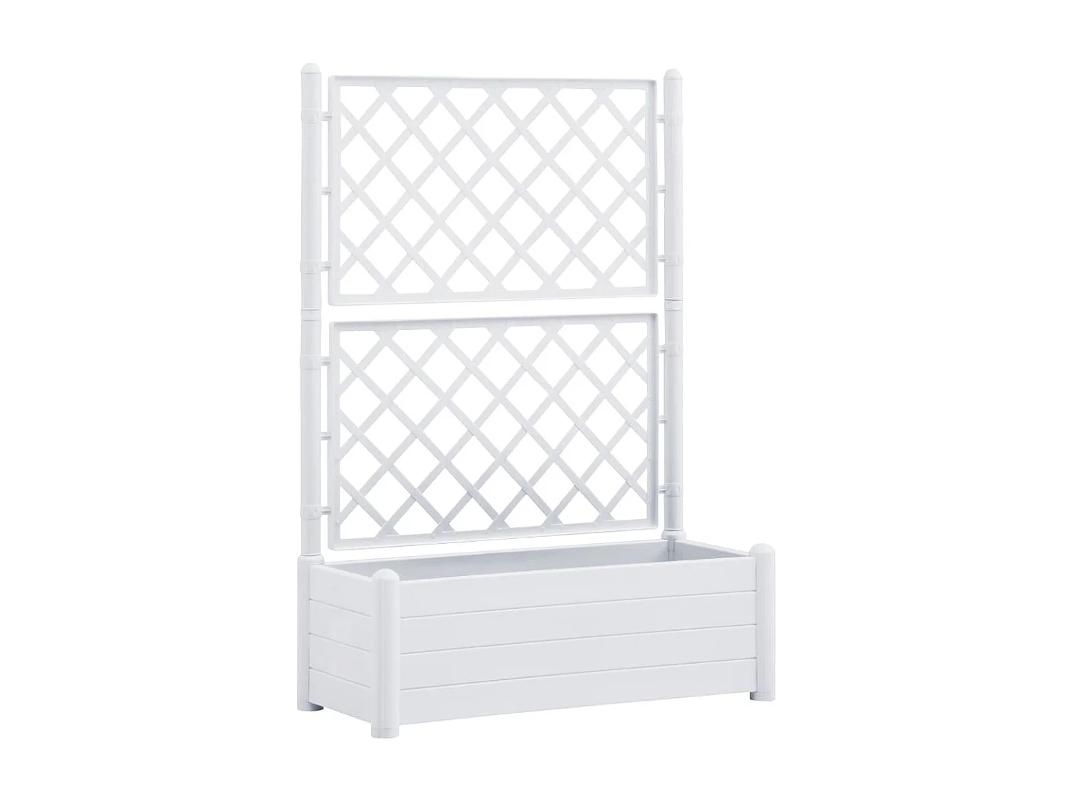 Jardinière avec treillis 100x43x142 PP Blanc