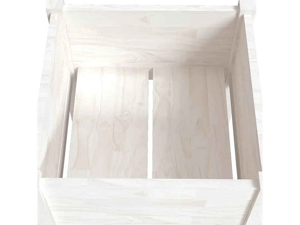 Jardinière Blanc 50x50x70 Bois de pin massif