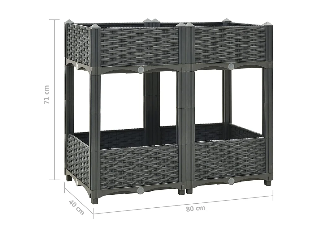 Jardinière 80x40x71 Polypropylène