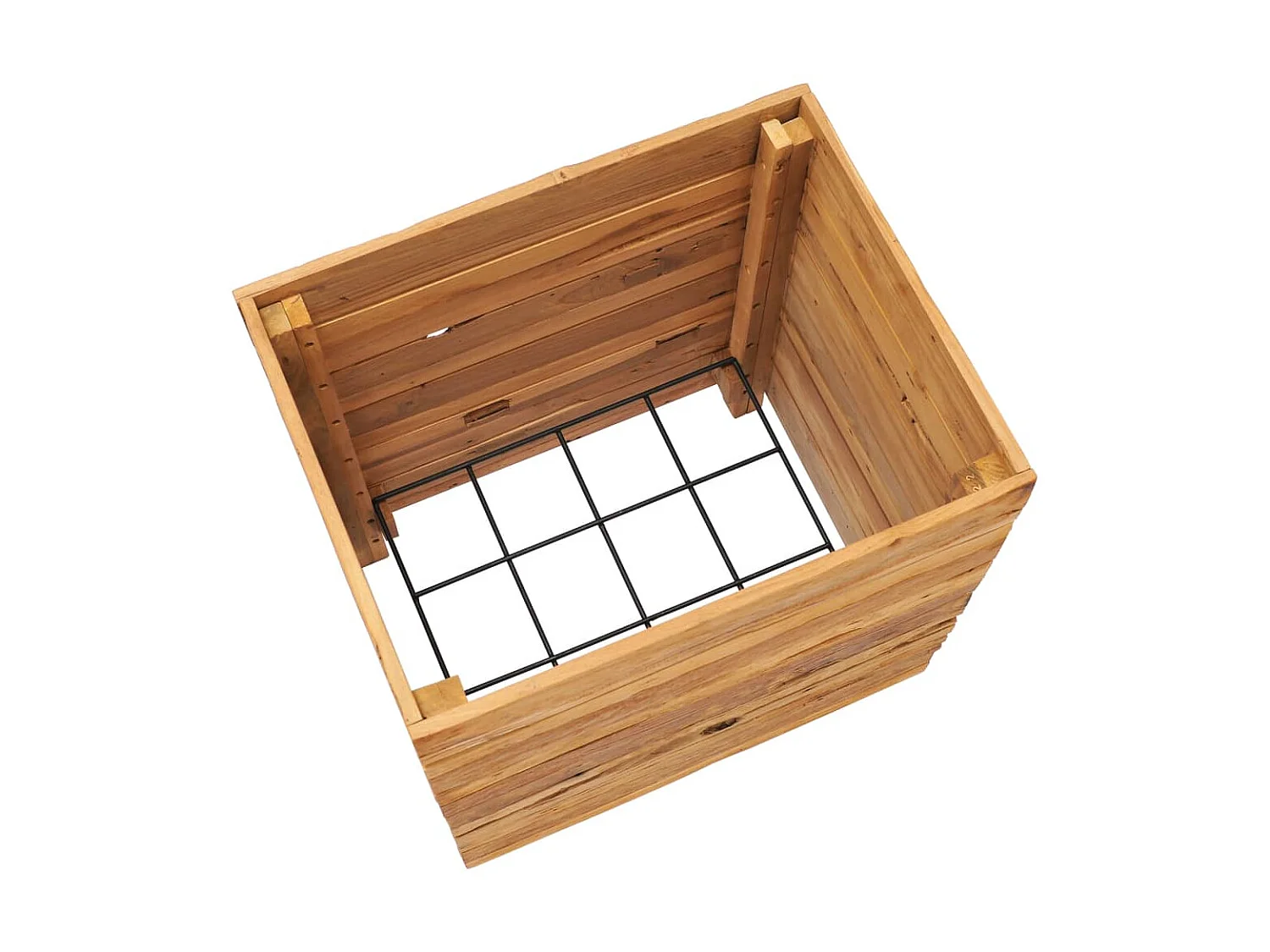 Jardinière 50x40x55 Bois de teck recyclé et acier