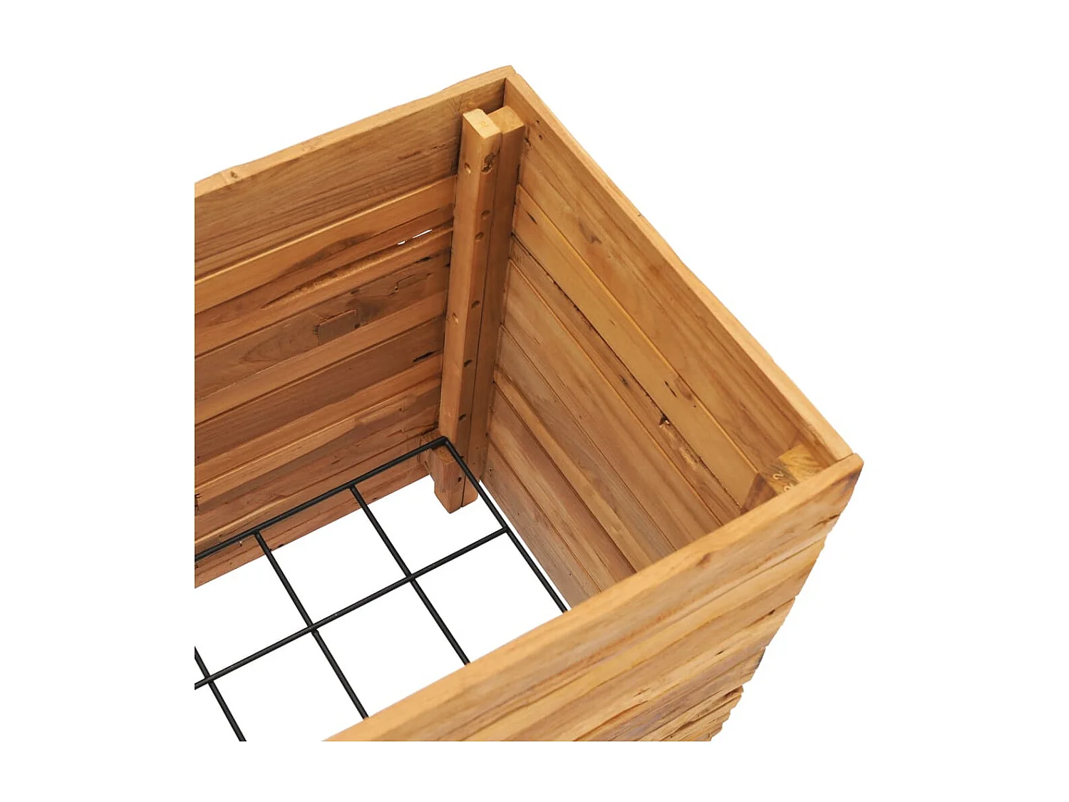 Jardinière 50x40x55 Bois de teck recyclé et acier