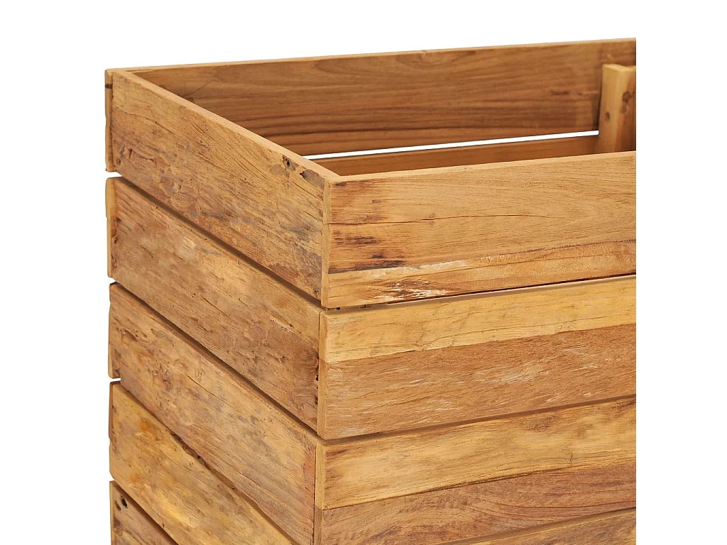 Jardinière 50x40x55 Bois de teck recyclé et acier