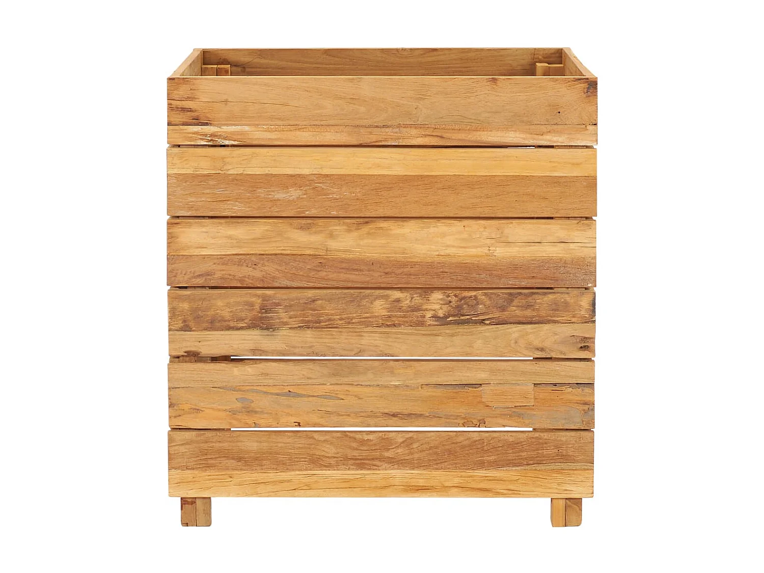 Jardinière 50x40x55 Bois de teck recyclé et acier