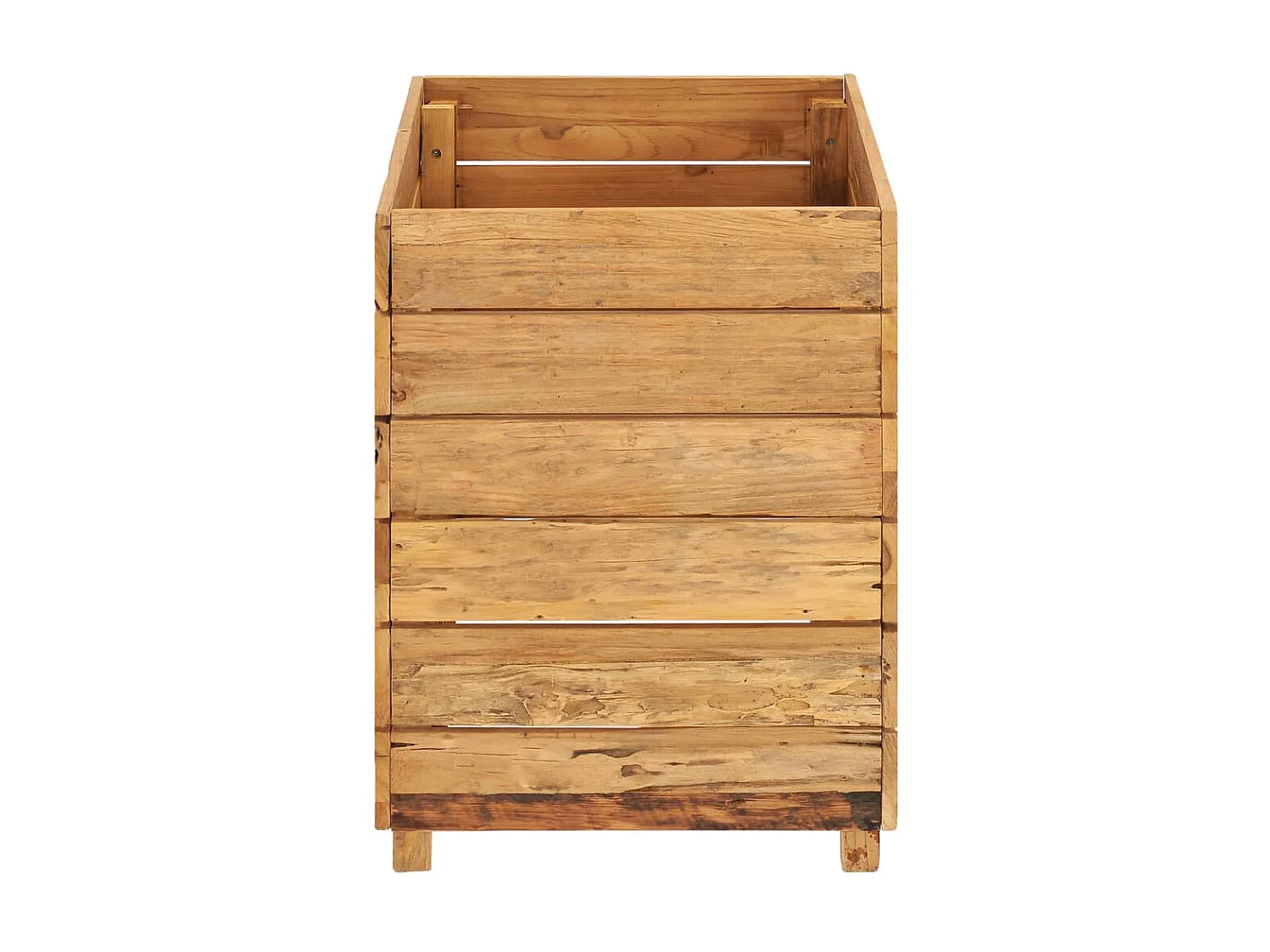 Jardinière 50x40x55 Bois de teck recyclé et acier