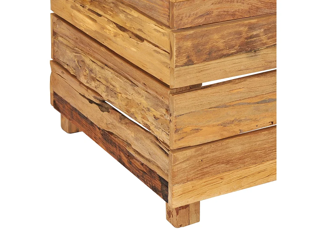 Jardinière 50x40x55 Bois de teck recyclé et acier