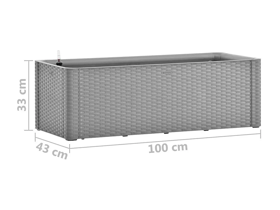 Jardinière avec système d'arrosage Gris 100x43x33