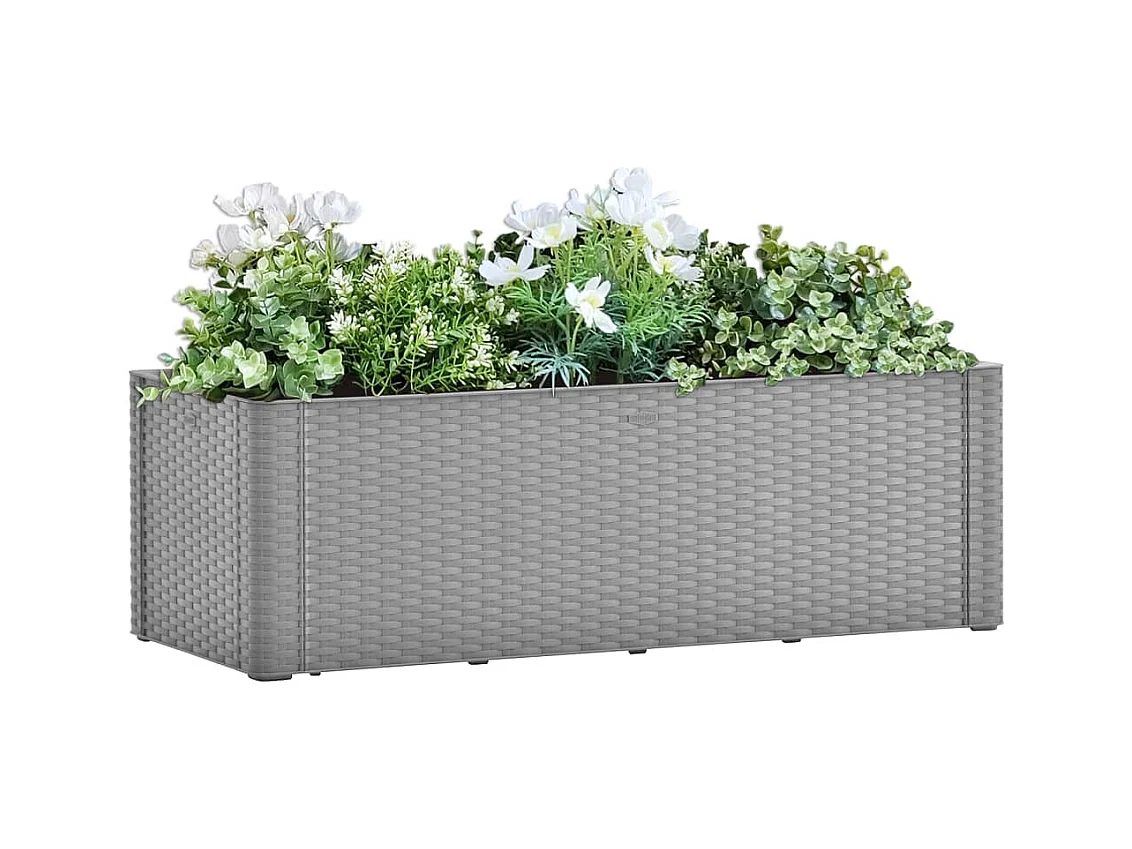 Jardinière avec système d'arrosage Gris 100x43x33