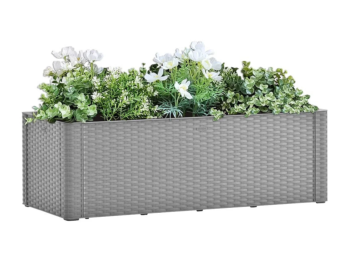 Jardinière avec système d'arrosage Gris 100x43x33