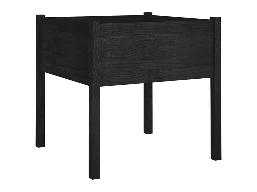 Jardinières 2 pcs Noir 70x70x70 Bois de pin massif