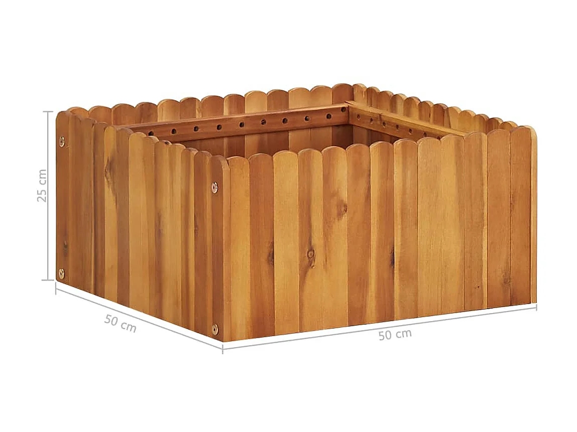 Jardinière 50x50x25 Bois massif d'acacia