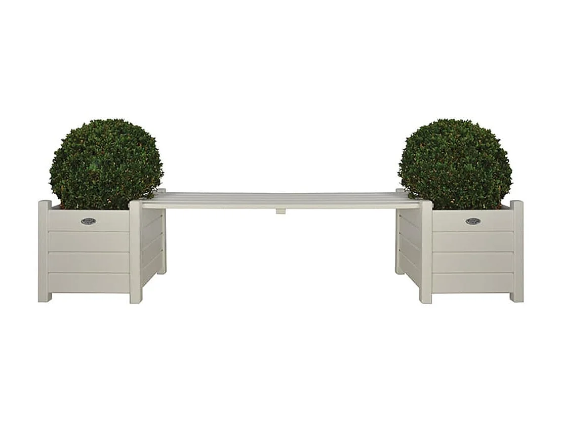 Bacs à fleurs avec banc Esschert Design CF33W coloris blanc