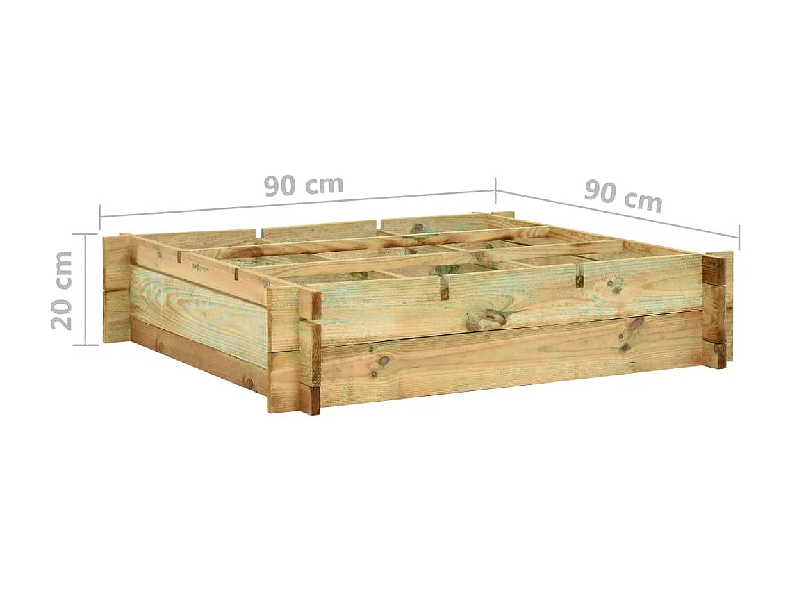 Jardinière 90 x 90x20 Bois imprégné