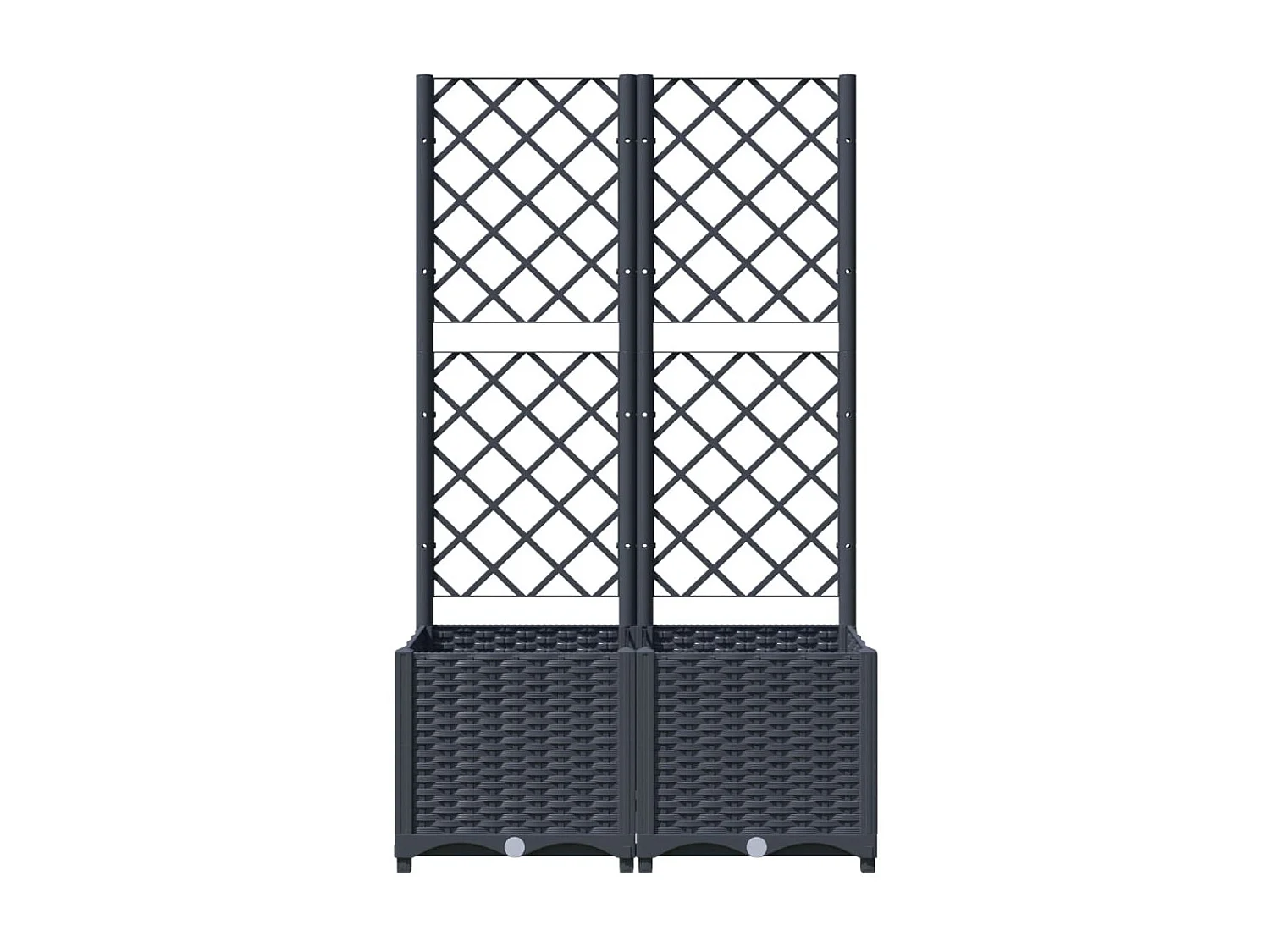 Jardinière avec treillis Gris foncé 80x40x136 PP