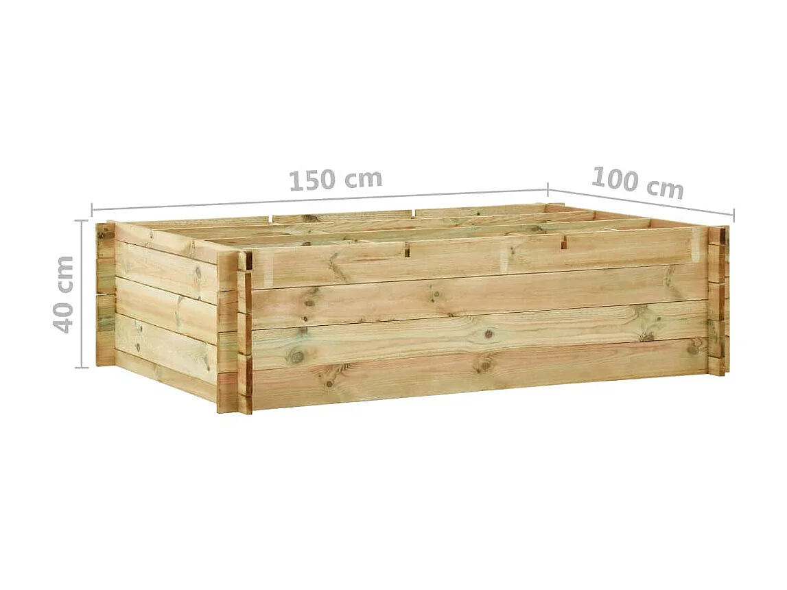 Jardinière 150x100x40 Bois imprégné
