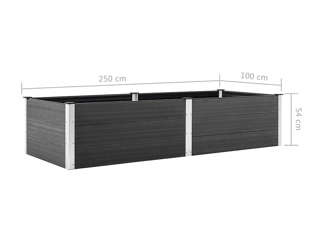 Jardinière 250x100x54 WPC Gris