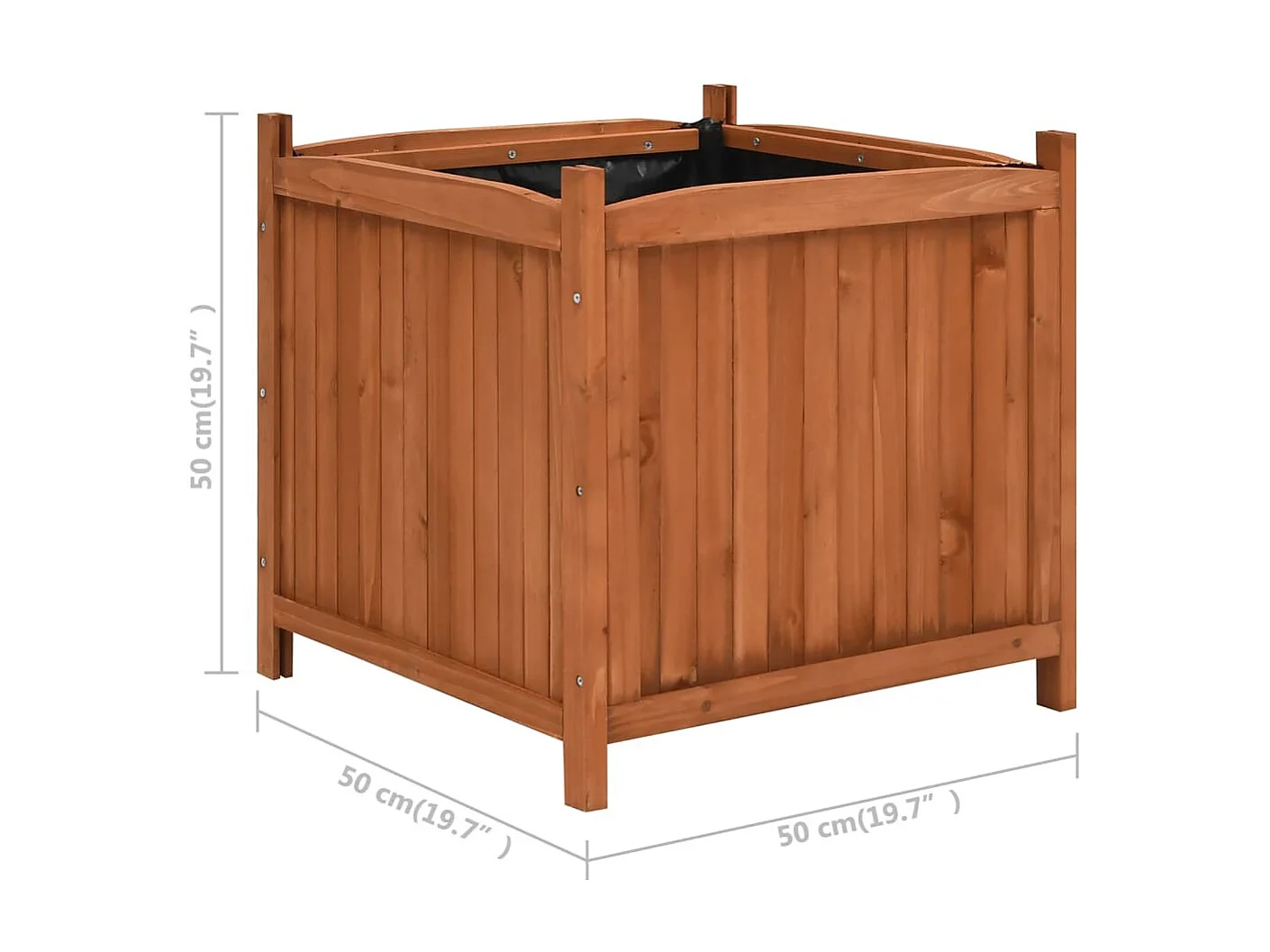 Jardinières surélevées 2 pcs 50x50x50 Bois de sapin