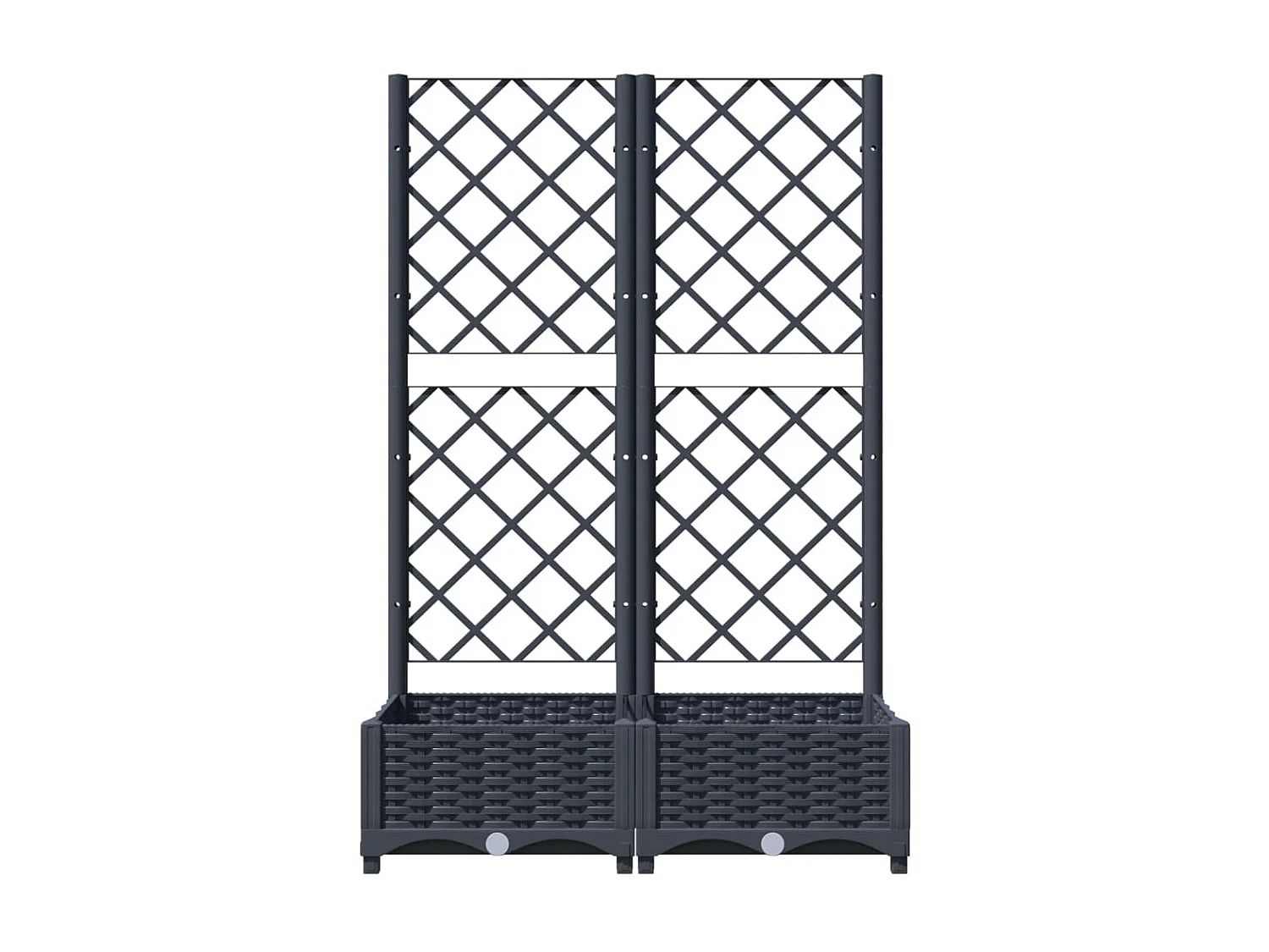 Jardinière avec treillis Gris foncé 80x40x121,5 PP