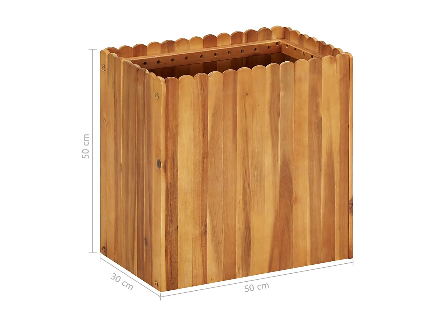 Jardinière 50x30x50 Bois massif d'acacia