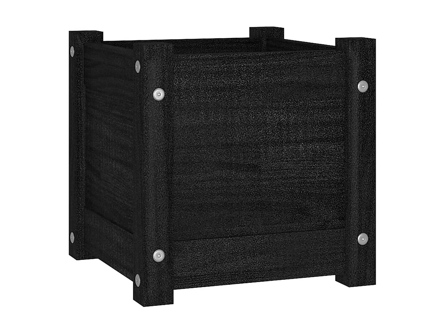 Jardinière d'extérieur Noir 31x31x31 Bois de pin massif