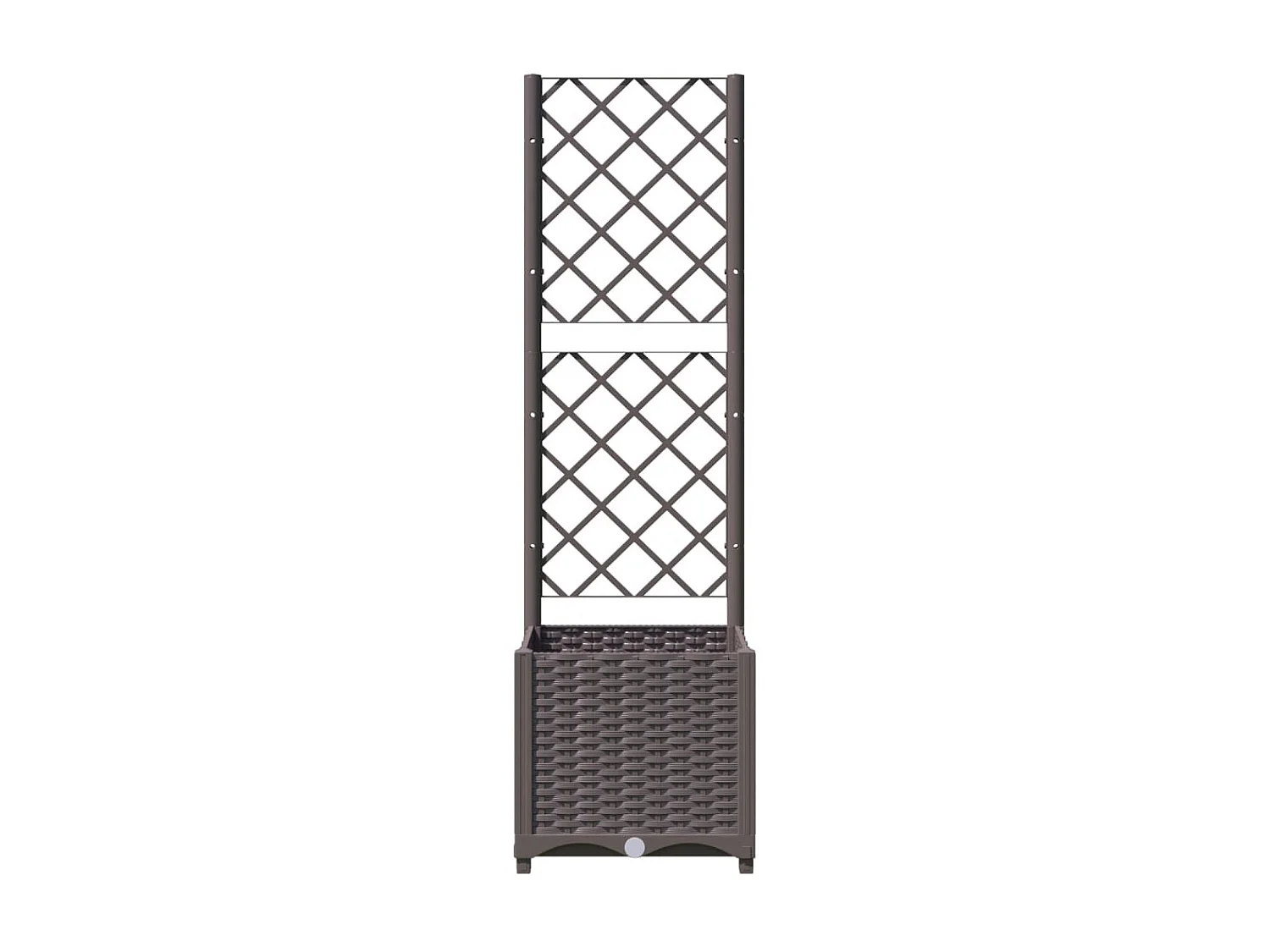 Jardinière avec treillis Marron 40x40x136 PP