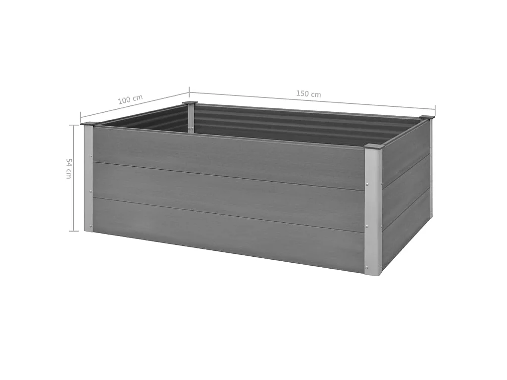 Jardinière WPC 150x100x54 Gris
