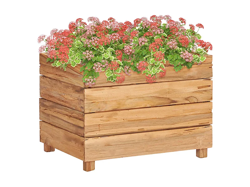 Jardinière 50x40x38 Bois de teck recyclé et acier