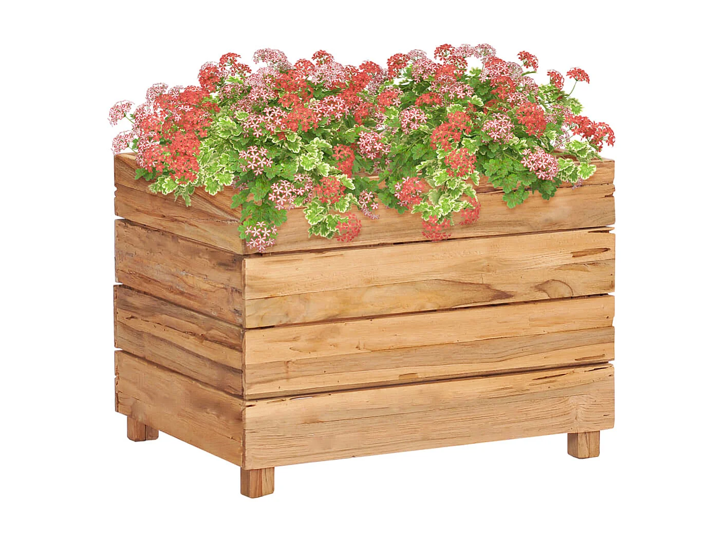 Jardinière 50x40x38 Bois de teck recyclé et acier