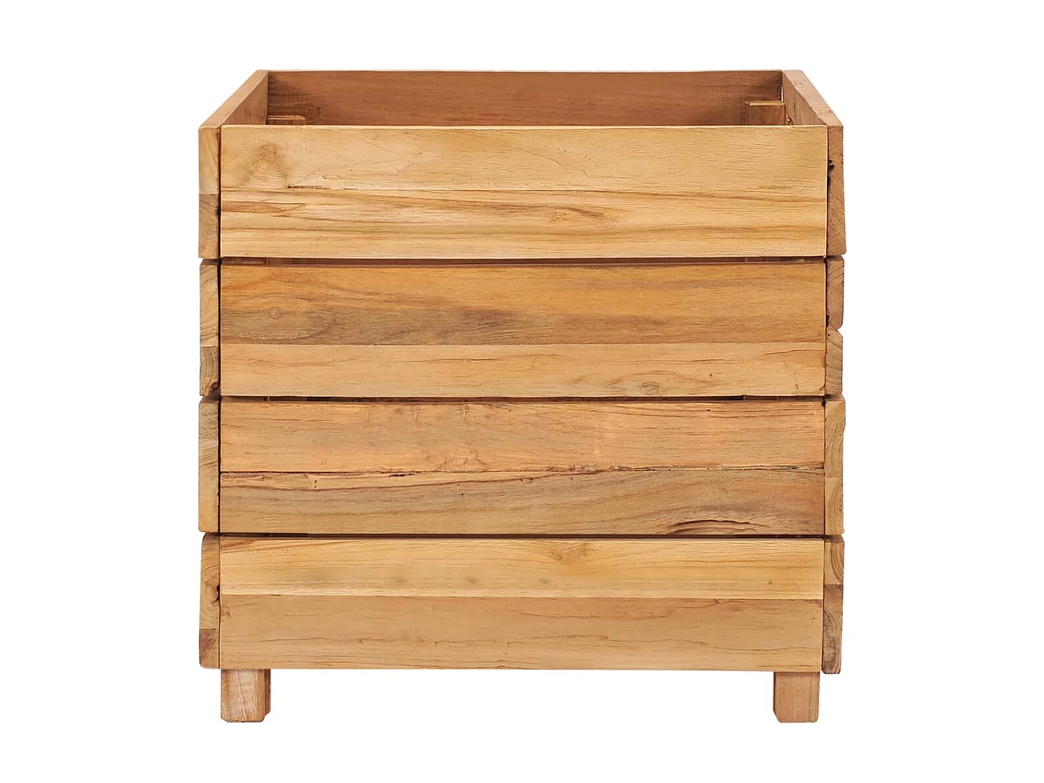 Jardinière 50x40x38 Bois de teck recyclé et acier