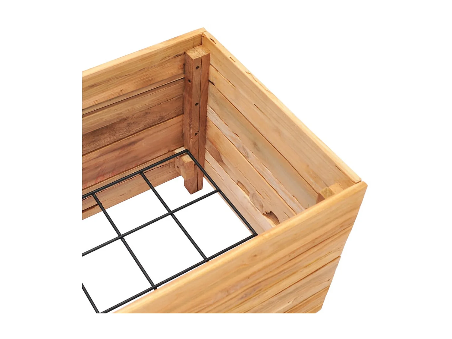 Jardinière 50x40x38 Bois de teck recyclé et acier