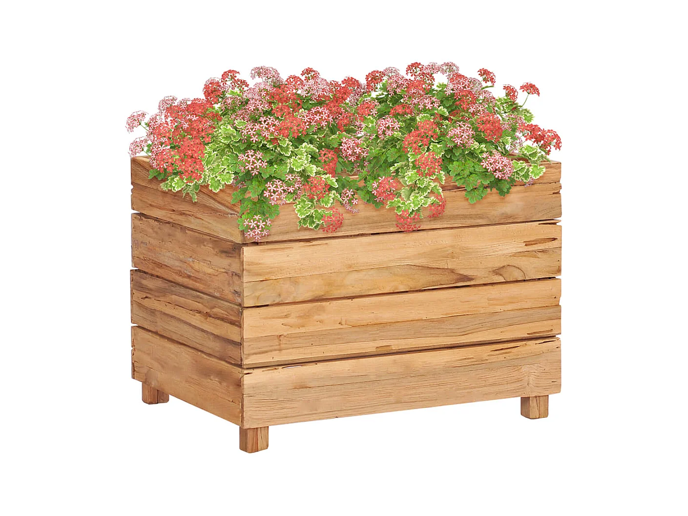 Jardinière 50x40x38 Bois de teck recyclé et acier