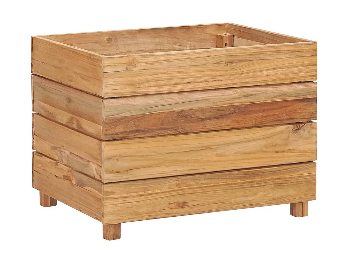 Jardinière 50x40x38 Bois de teck recyclé et acier