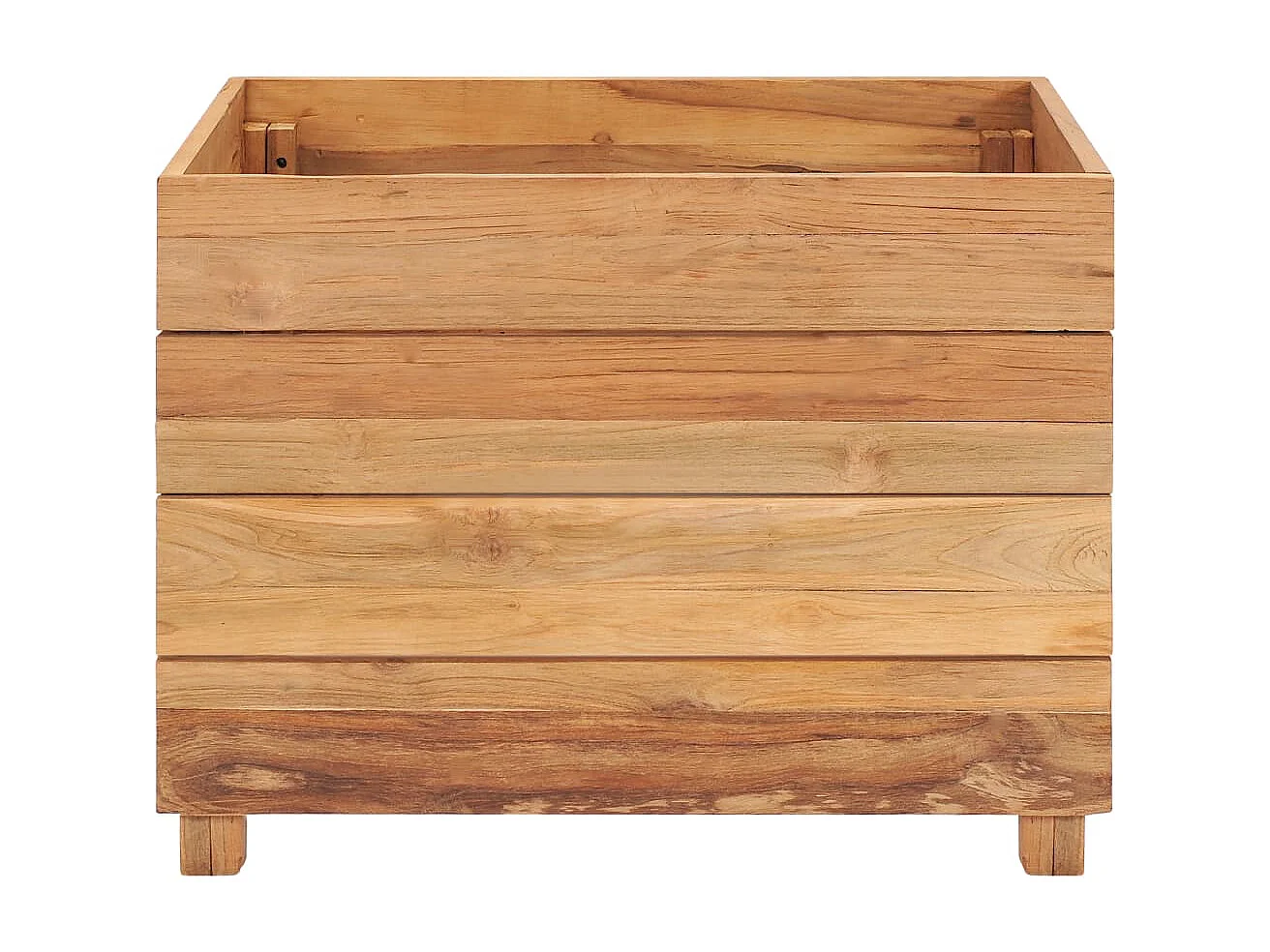 Jardinière 50x40x38 Bois de teck recyclé et acier