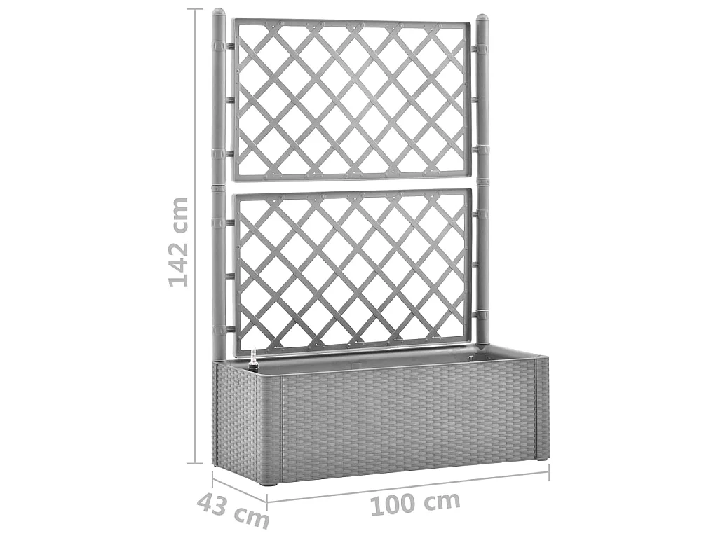 Jardinière et treillis et système d'arrosage Gris 2