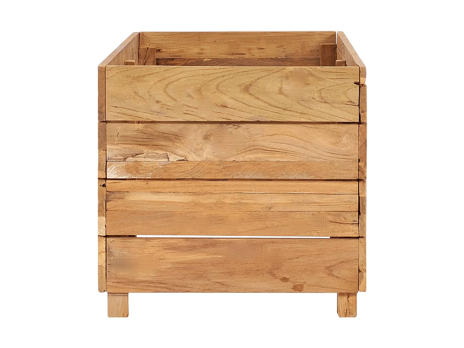 Jardinière 100x40x38 Bois de teck recyclé et acier