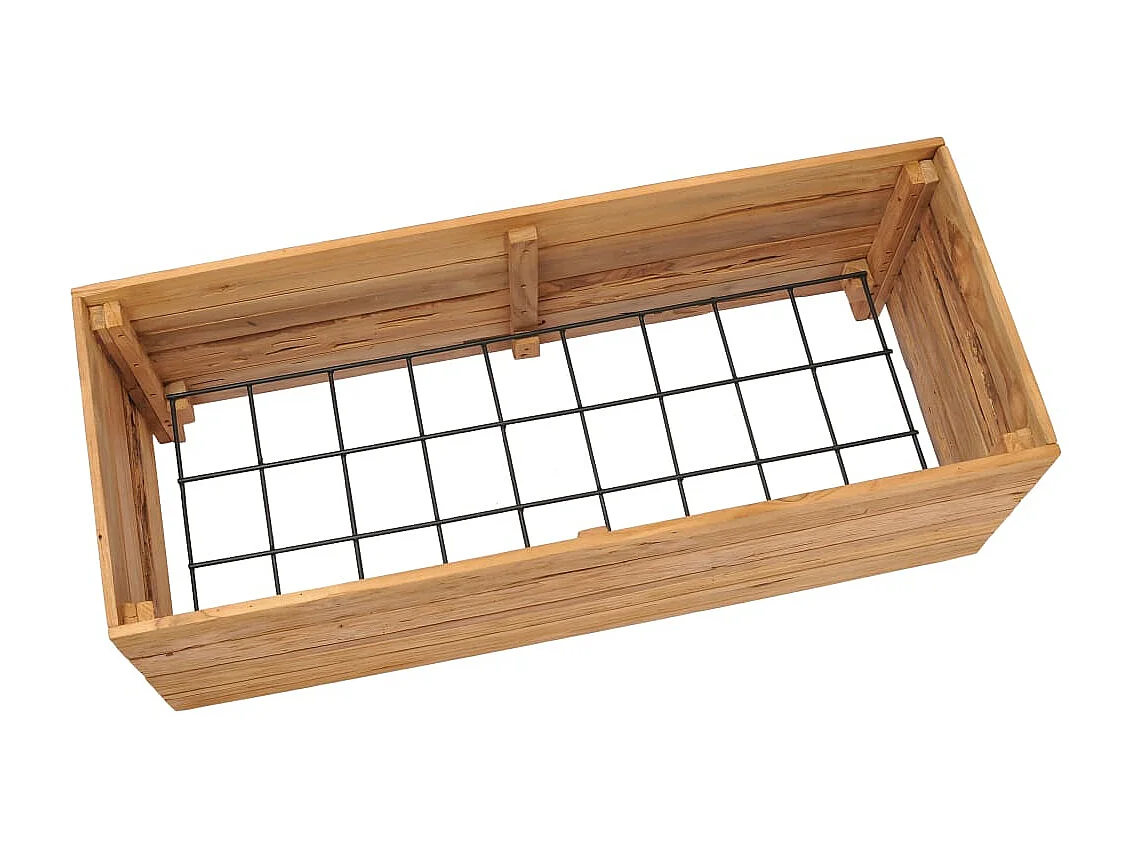 Jardinière 100x40x38 Bois de teck recyclé et acier