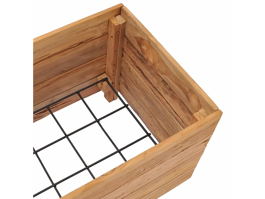 Jardinière 100x40x38 Bois de teck recyclé et acier