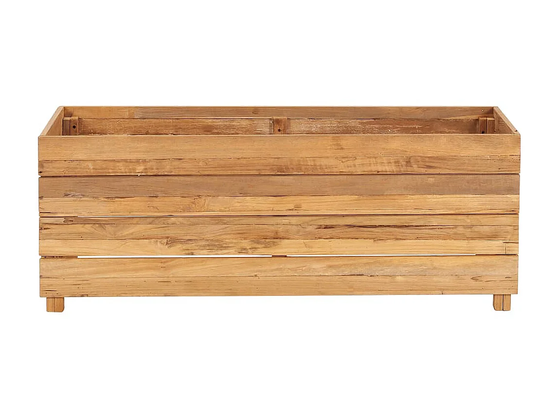 Jardinière 100x40x38 Bois de teck recyclé et acier