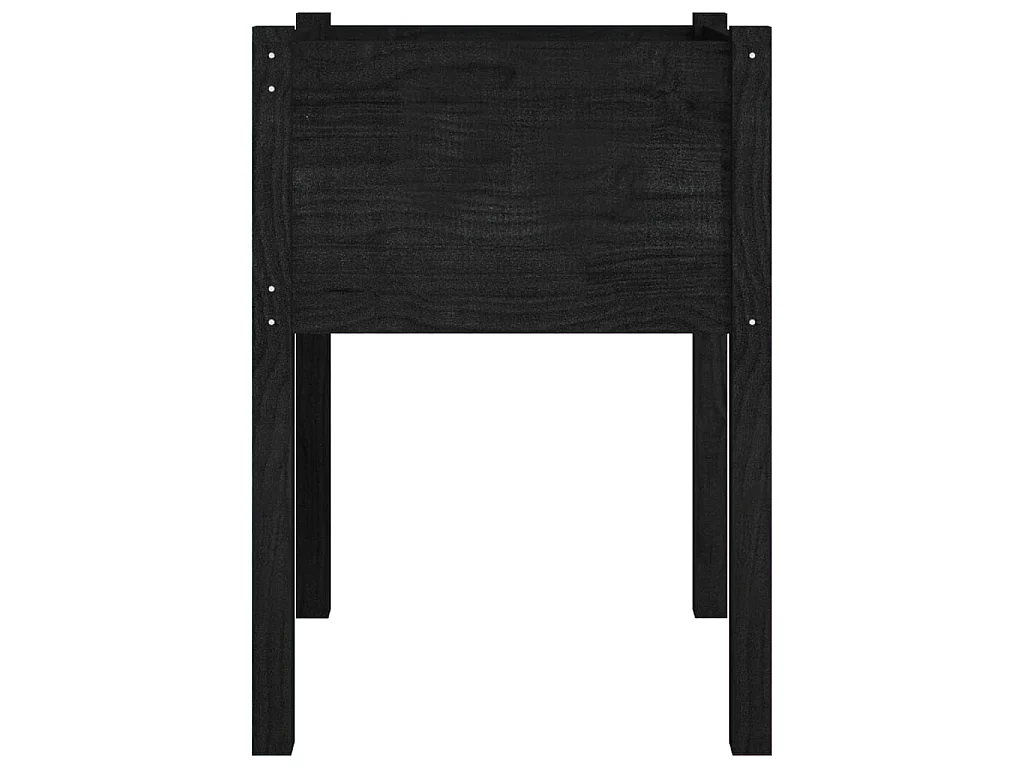 Jardinière Noir 50x50x70 Bois de pin massif