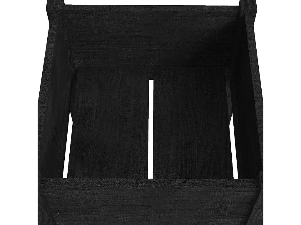 Jardinière Noir 50x50x70 Bois de pin massif
