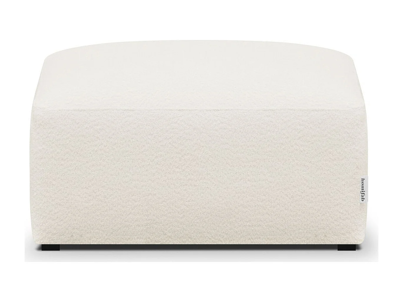 Pouf / repose-pieds modulable en tissu bouclette écru - Modulo
