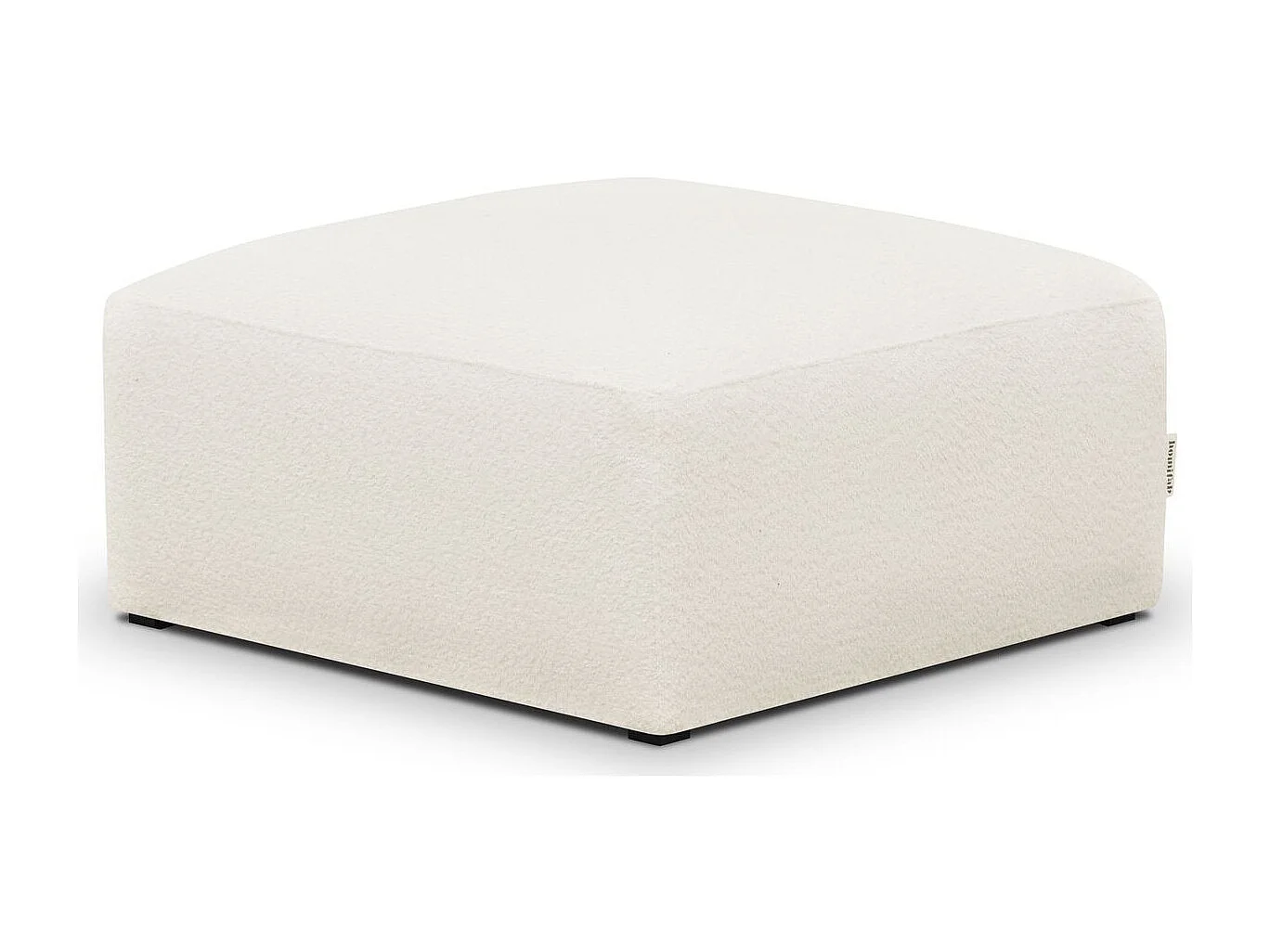 Pouf / repose-pieds modulable en tissu bouclette écru - Modulo