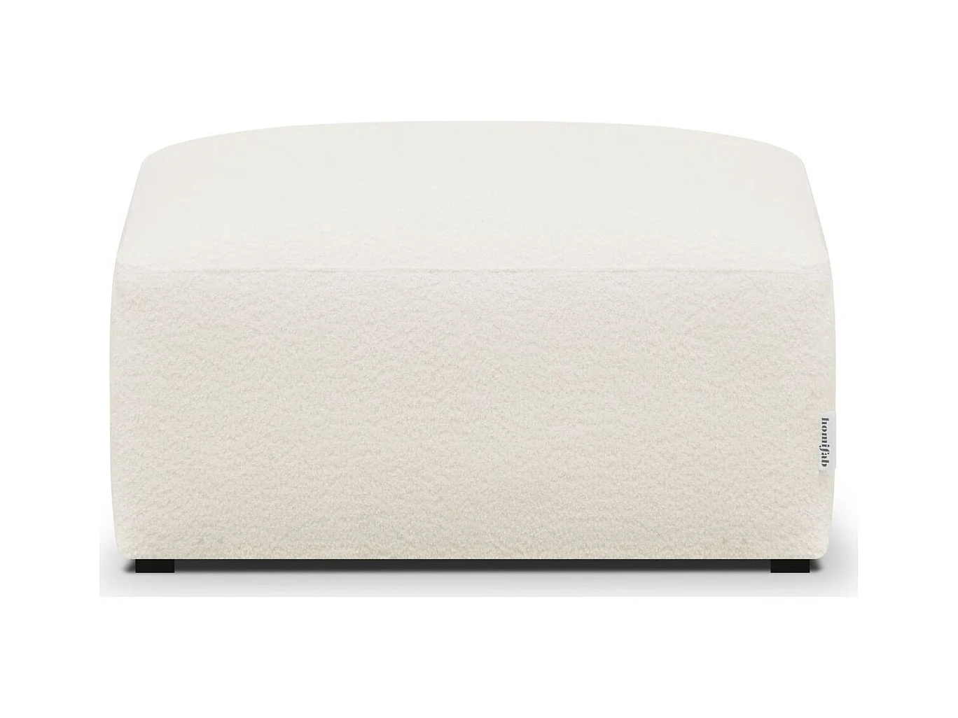 Pouf / repose-pieds modulable en tissu bouclette écru - Modulo