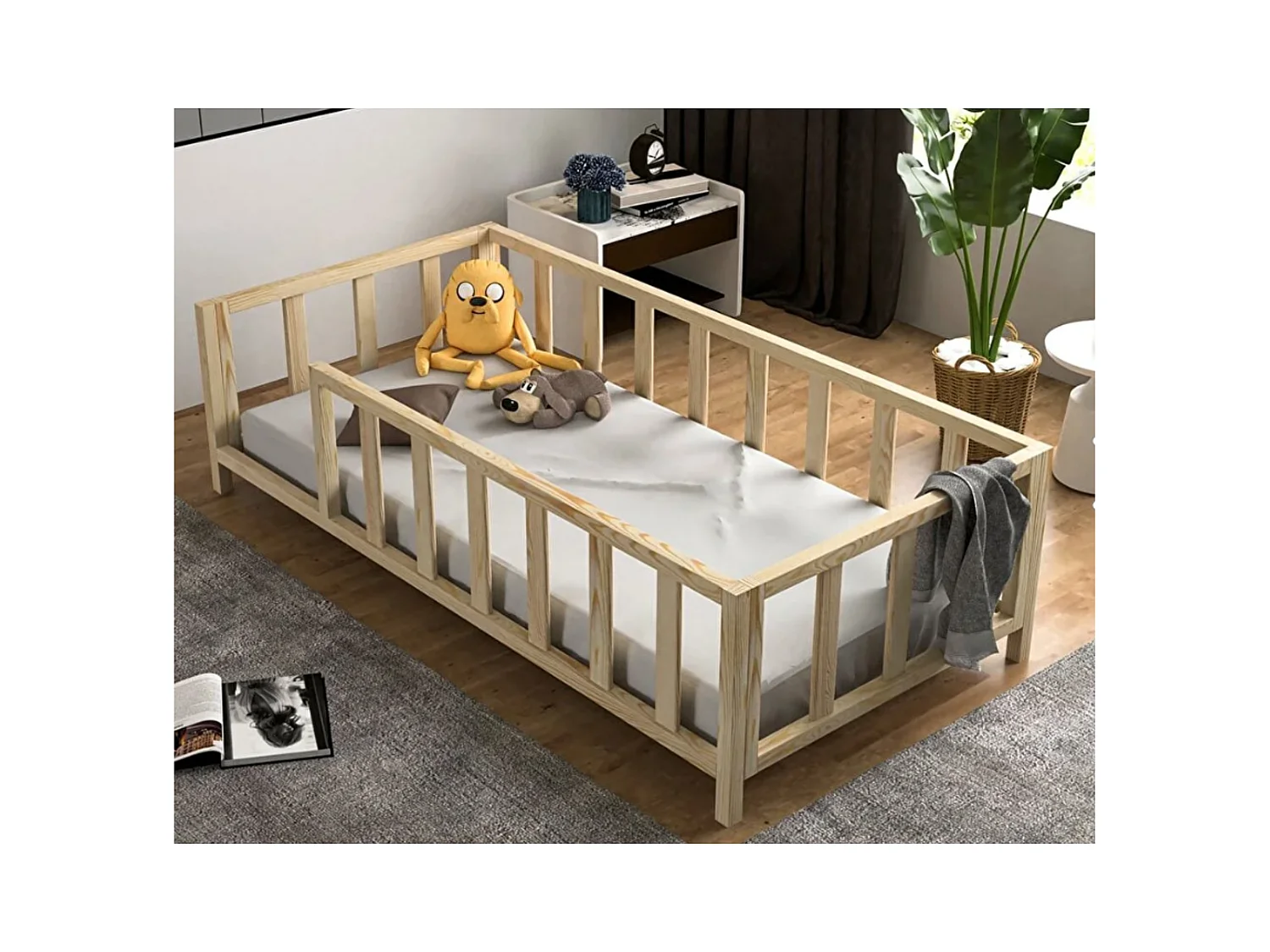 Lit simple avec deuxième couchette