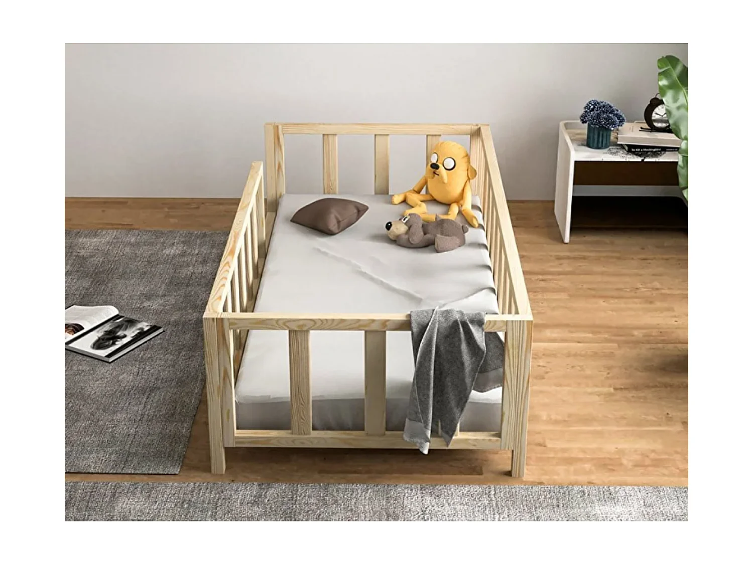 Lit simple avec deuxième couchette