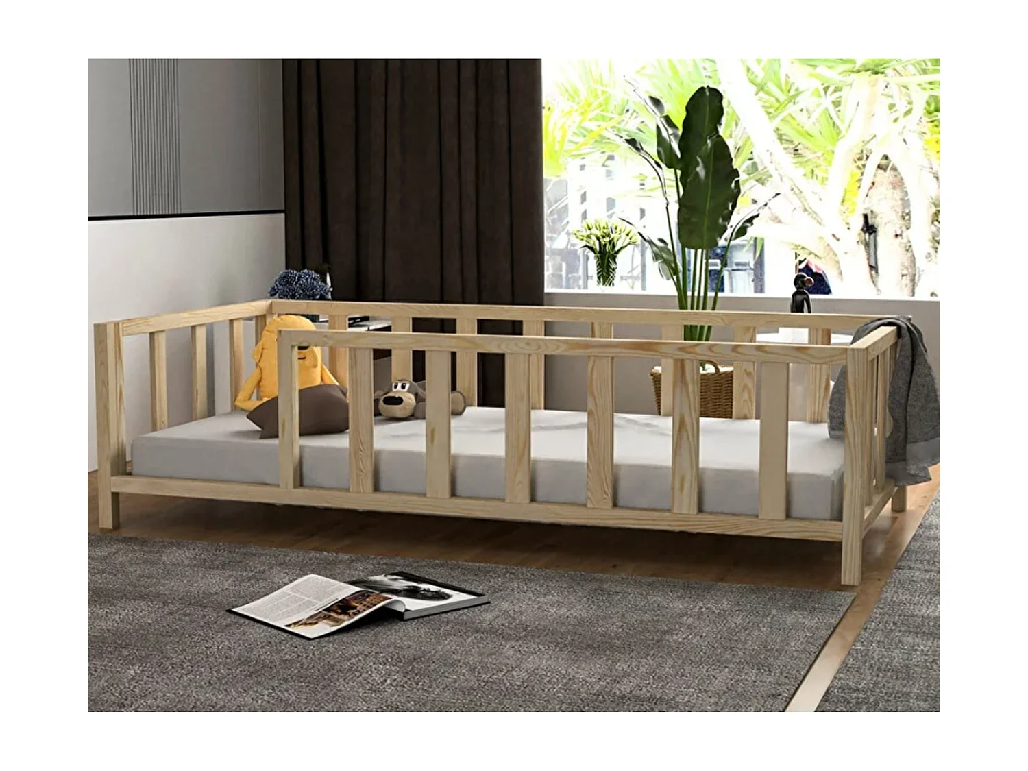 Lit simple avec deuxième couchette