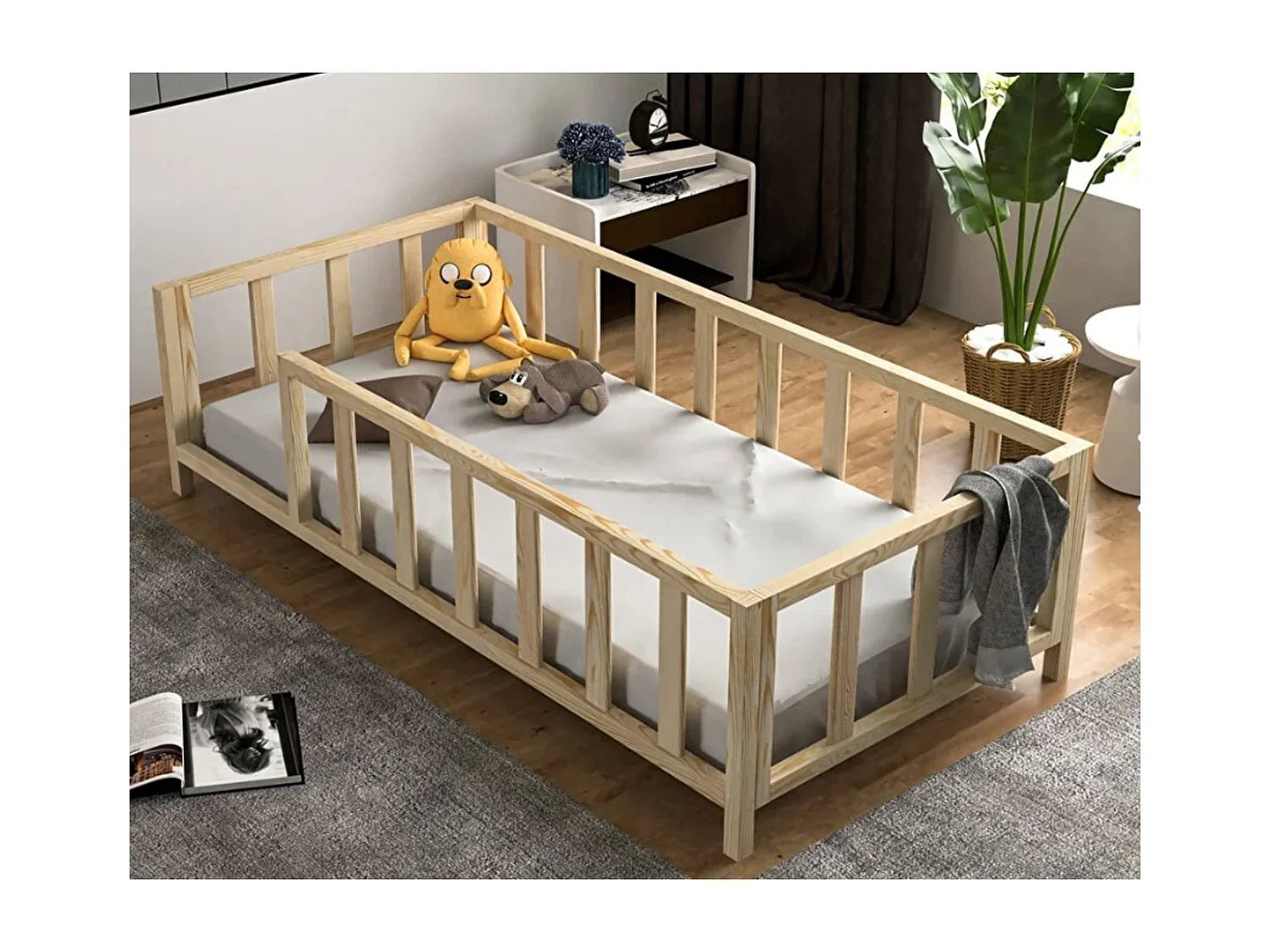 Lit simple avec deuxième couchette