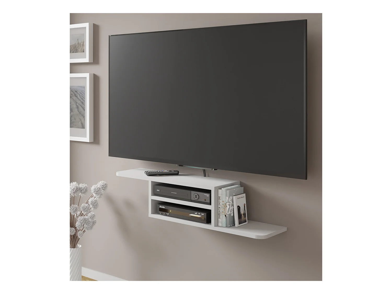 Meuble TV DEDAL 90 cm blanc mat