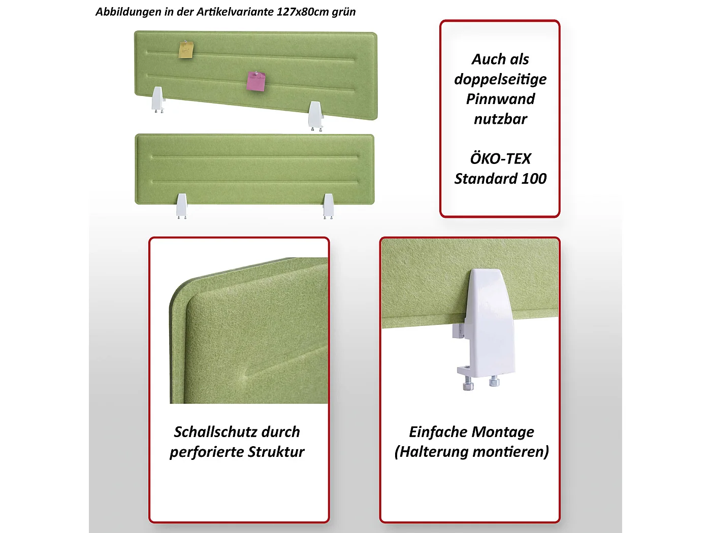 Partición de la mesa MCW-G76,  100x30cm gris
